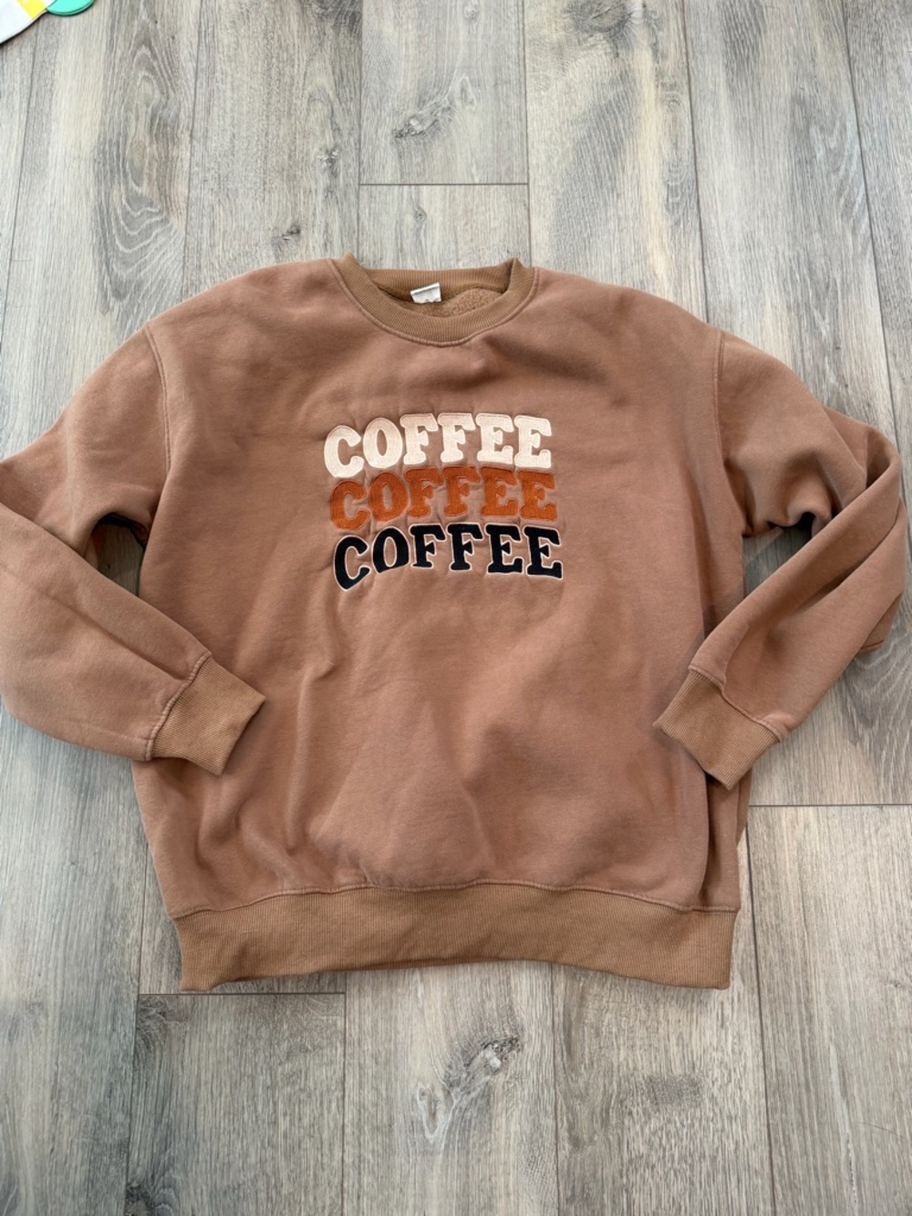 Coffee Graphic Crewneck Sweatshirt - Brown